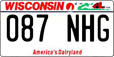 WI license plate 087NHG