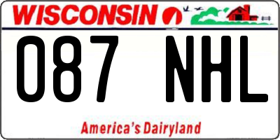 WI license plate 087NHL