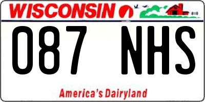 WI license plate 087NHS
