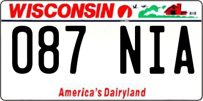WI license plate 087NIA