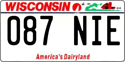 WI license plate 087NIE