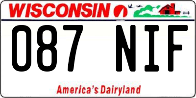 WI license plate 087NIF