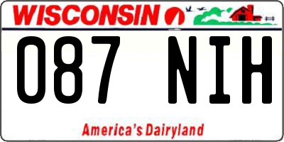 WI license plate 087NIH