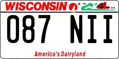 WI license plate 087NII