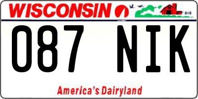 WI license plate 087NIK