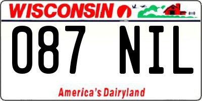 WI license plate 087NIL