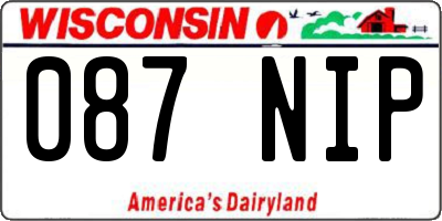 WI license plate 087NIP