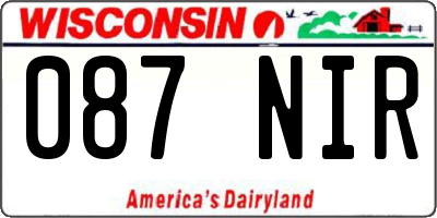 WI license plate 087NIR