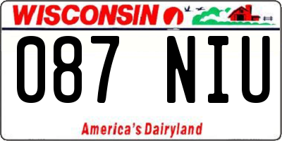 WI license plate 087NIU