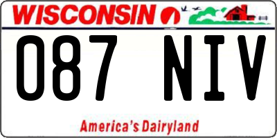 WI license plate 087NIV