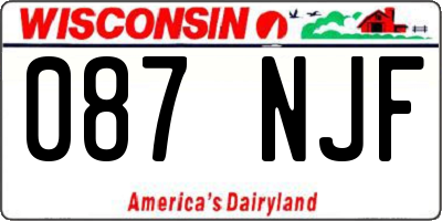 WI license plate 087NJF