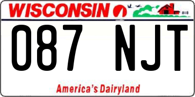 WI license plate 087NJT