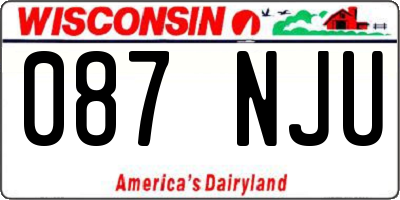 WI license plate 087NJU