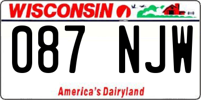 WI license plate 087NJW