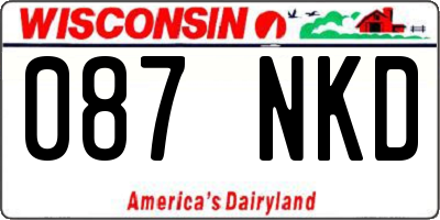 WI license plate 087NKD