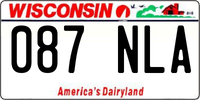 WI license plate 087NLA
