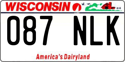 WI license plate 087NLK