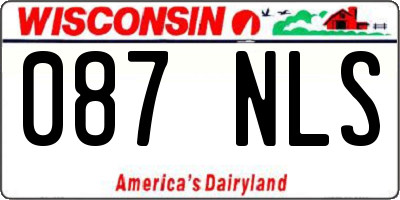 WI license plate 087NLS