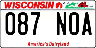 WI license plate 087NOA