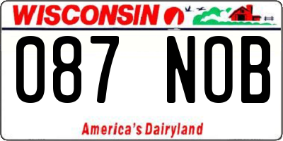WI license plate 087NOB