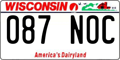 WI license plate 087NOC