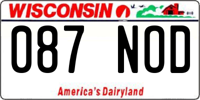 WI license plate 087NOD
