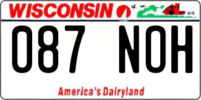 WI license plate 087NOH