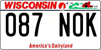 WI license plate 087NOK