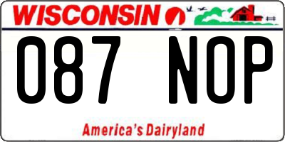 WI license plate 087NOP