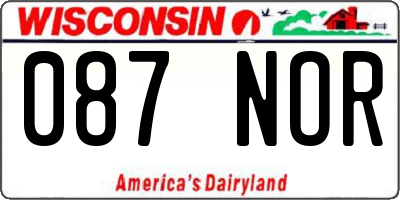 WI license plate 087NOR
