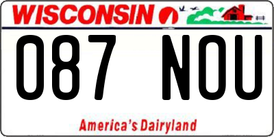 WI license plate 087NOU