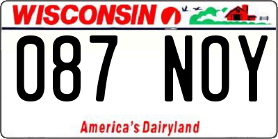 WI license plate 087NOY