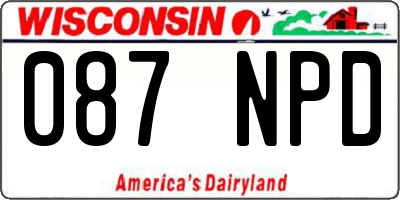 WI license plate 087NPD