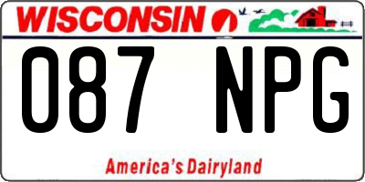 WI license plate 087NPG