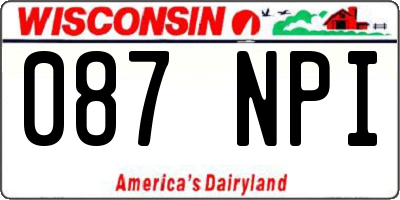 WI license plate 087NPI