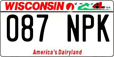 WI license plate 087NPK