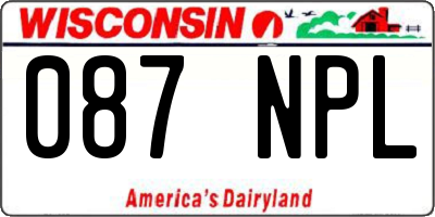 WI license plate 087NPL