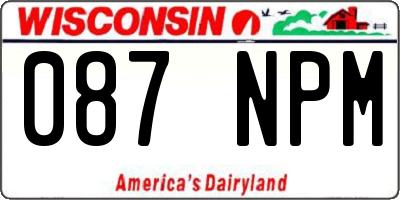 WI license plate 087NPM