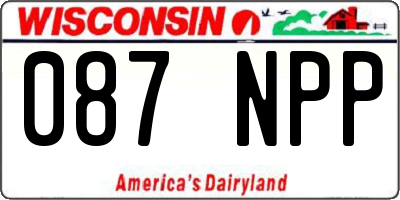 WI license plate 087NPP