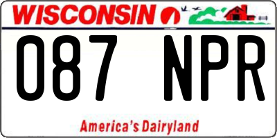 WI license plate 087NPR