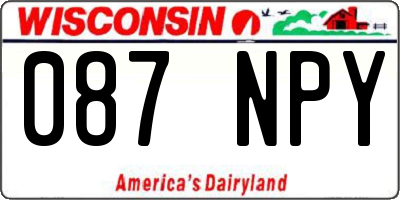 WI license plate 087NPY