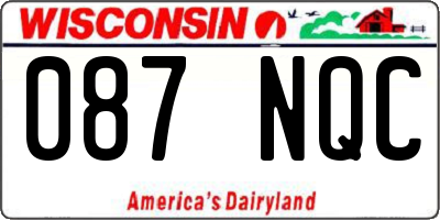 WI license plate 087NQC