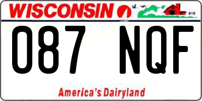 WI license plate 087NQF
