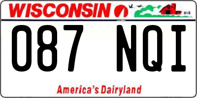 WI license plate 087NQI
