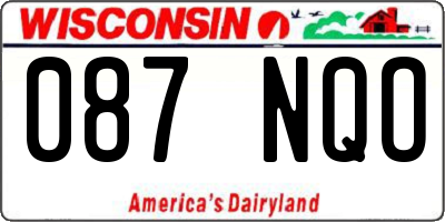 WI license plate 087NQO