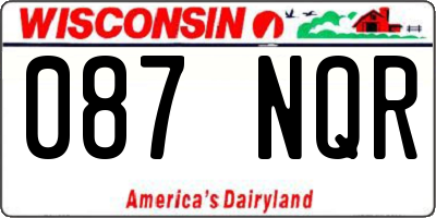 WI license plate 087NQR