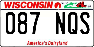 WI license plate 087NQS
