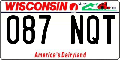 WI license plate 087NQT