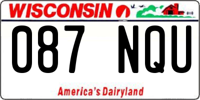 WI license plate 087NQU