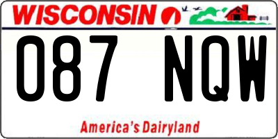 WI license plate 087NQW